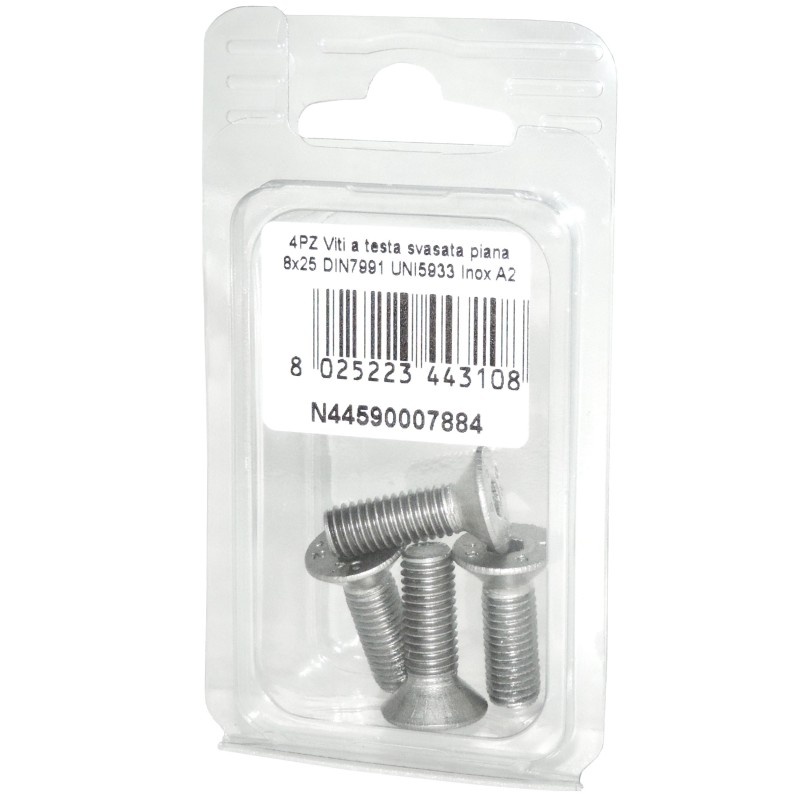 DIN7991 Stainless Steel A2 Flat Countersunk Head Allen Screws 8x25mm 4pcs N44590007884