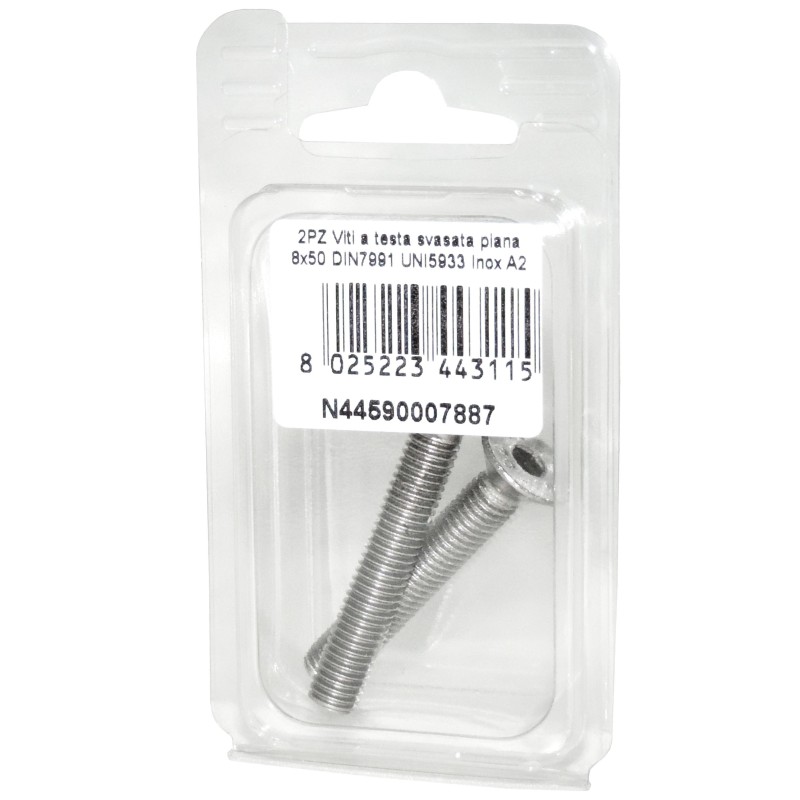 DIN7991 Stainless Steel A2 Flat Countersunk Head Allen Screws 8x50mm 2pcs N44590007887