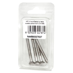Viti autofilettanti a testa svasata piana DIN7982 Inox A2 5,5x70mm 4pz N44590007637