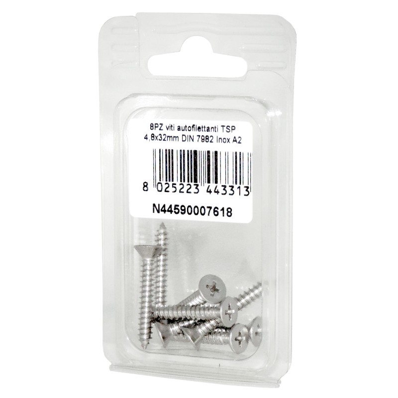 A2 DIN7982 Stainless steel flat self-tapping countersunk screws 4.8x32mm 8pcs N44590007618