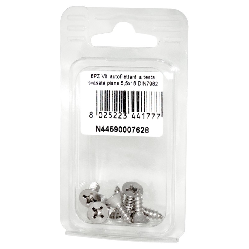 A2 DIN7982 Stainless steel flat self-tapping countersunk screws 5.5x16mm 8pcs N44590007628