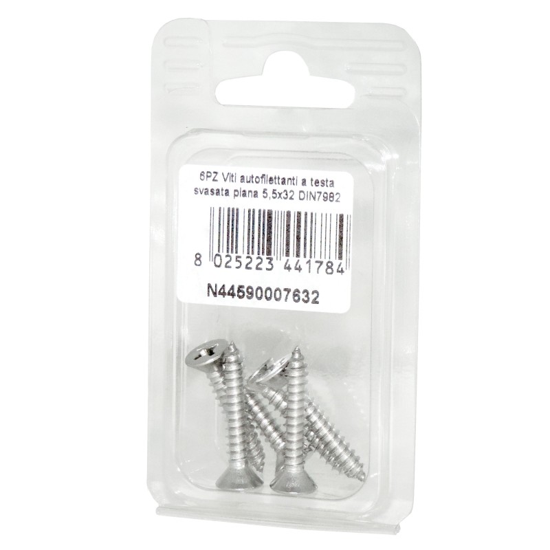 A2 DIN7982 Stainless steel flat self-tapping countersunk screws 5.5x32mm 6pcs N44590007632