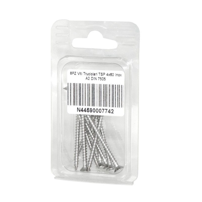 DIN 7505 A2 Stainless Steel Chipboard screws 4x60mm 8pcs N44590007742