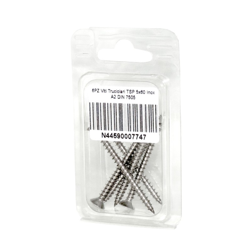 DIN 7505 A2 Stainless Steel Chipboard screws 5x60mm 6pcs N44590007747
