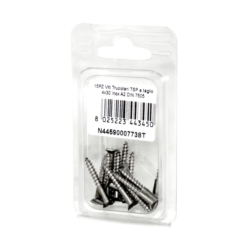 DIN 7505 A2 Stainless Steel Recess Chipboard screws 4x30mm 15pcs N44590007738T