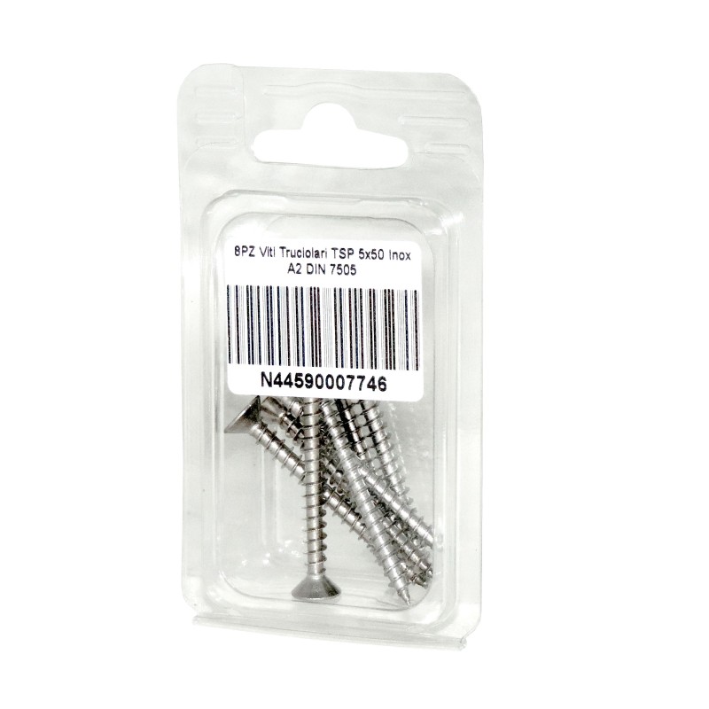 DIN 7505 A2 Stainless Steel Chipboard screws 5x50mm 8pcs N44590007746