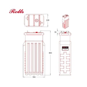 Rolls SERIE 5000 Banco Batterie - 24 Volt 82,23 kWh C100 200ROLLS2YS31P-24V-40%
