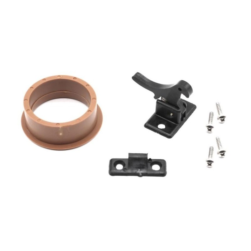 Black Nylon Spring Latch with Gasket Hole in Fake Wood for Doors N60341500508