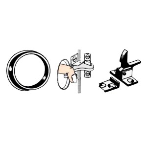 Black Nylon Spring Latch with Gasket Hole in Fake Wood for Doors N60341500508