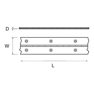 Stainless Steel 2 meters bar hinges Width 25mm Thickness 0.8mm MT0420025