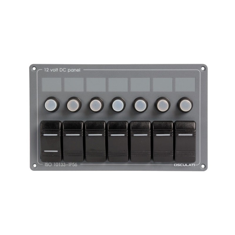 Horizontal electric panel with 7 switches 8 circuits 207x124mm OS1485507