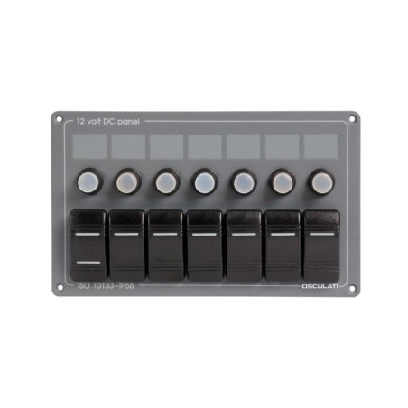 Horizontal electric panel with 7 switches 8 circuits 207x124mm OS1485507