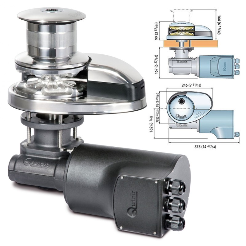 Quick Salpaancora Prince DP3 1524D 1500W 24V per Catena 8mm con Campana QDP31524D-35%