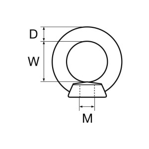 Stainless Steel M6 Female Screw Pad Eye with circular eye N61542107400