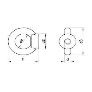 Stainless Steel M10 round eye female and threaded hole N61542107407
