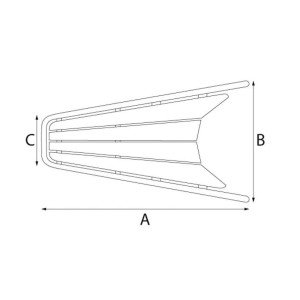 Stainless steel Bow Dolphin striker 750x500x330mm Ø32mm tube OS4847105
