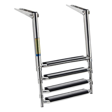 Big telescopic ladder for platform 4 black steps OS4954174