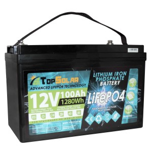 LiFePO4 12V 100Ah Lithium Battery 12,8v 1280Wh TopSolar ITALY Built-in Smart BMS N51120050948