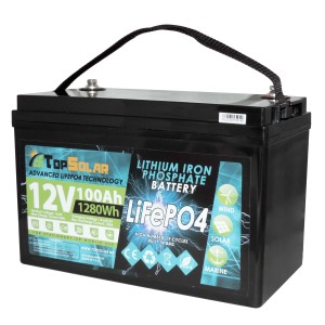 Batteria al Litio LiFePO4 12v 100Ah TopSolar ITALIA 12,8V 1280Wh BMS Smart integrato N51120050948 (60Giorni)-43%