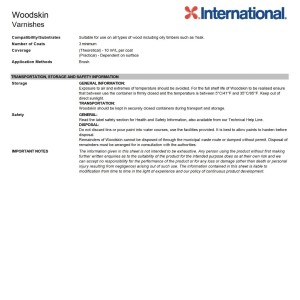 International Woodskin Wood varnish YVC316 Natural Teak 2.5Lt 458COL9554