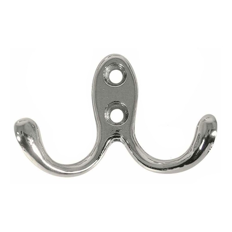 Chromed brass double hook hanger 40x60mm N60043805284