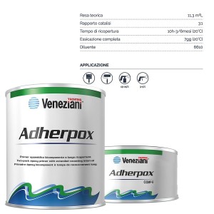 Veneziani Adherpox 6.210 A+B 2,5L Bianco .153 Primer epossidico 473COL450-30.025%