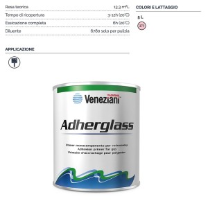 Veneziani Adherglass Anchoring Primer for fiberglass 5Lt Pink 372 473COL288