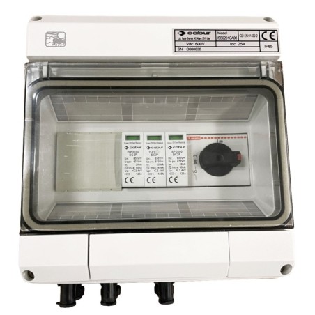 Quadro elettrico DC Campo 600V 2 stringhe in parallelo Cabur per fotovoltaico N53530051200-25%