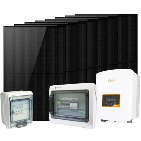 Single-phase 3.2kW Photovoltaic Kit with 3kW Solis Inverter + 1000V DC Panel and 3kW AC Panel