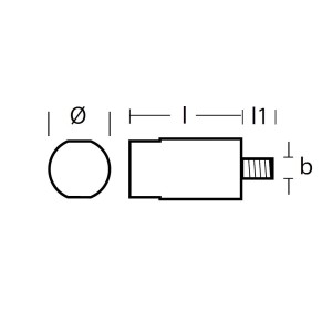 Yanmar Zinc Anode Rod for engine 8x20/30x40mm 6HYM-WET PMX6 PMX8 N80607630811