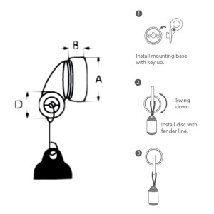 Stainless steel and plastic removable pair hooks for fender holders N10502806682