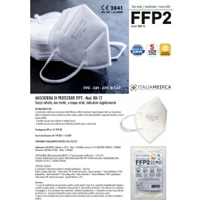 Mascherina FFP2 ROSSA Italiamedica Certificata CE2841 DPI Cat.III Made in EU N90056004411