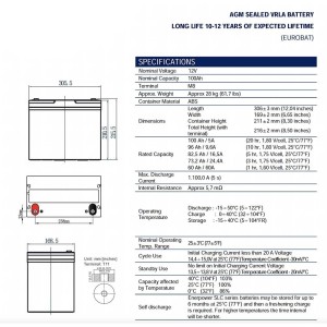 Enerpower SLC 100-12S 12V 100Ah C20 AGM VRLA Battery N150520017704