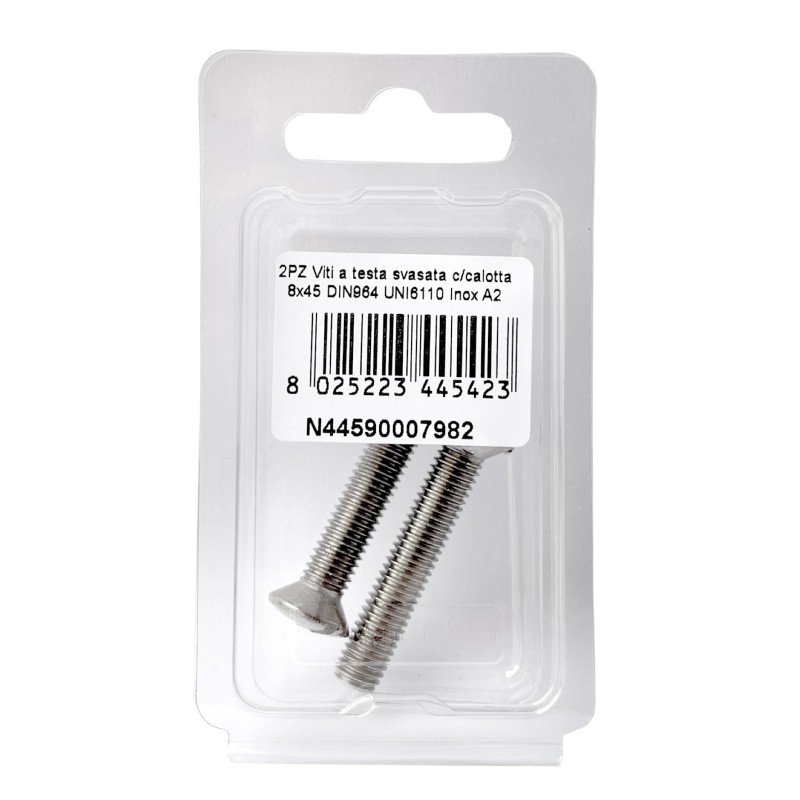 DIN 964 UNI 6110 A2 Stainless Steel Screws flare ball-head 8x45mm 2Pcs N44590007982