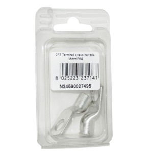 Kit 2 Terminali Cavo Batteria 16mmq Foro 6.4mm N24590027495-0%