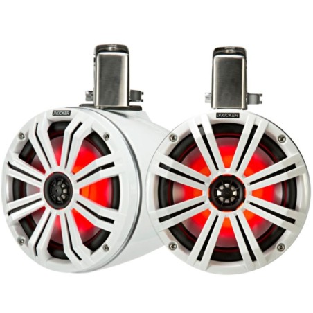 Kicker KMTC8W Coppia Altoparlanti Coassiali a torretta LED RGB 8" 300W Bianco IDKMTC8W-10%