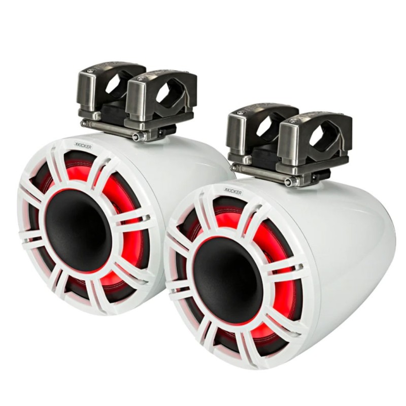 Kicker KMTC114W Coppia Altoparlanti a torretta-horn HLCD LED 11" 600W Bianco IDKMTC114W-10%
