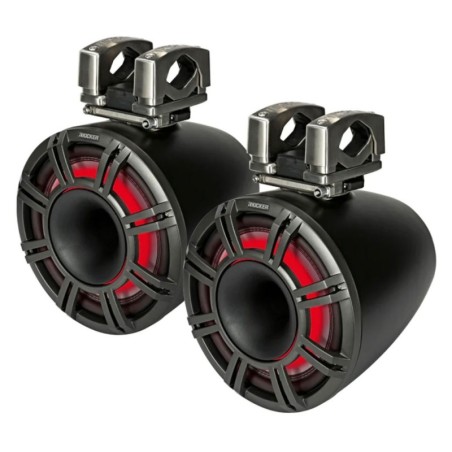 Kicker KMTC114 11" 600W Black LED HLCD Horn Tower marine Speakers pair IDKMTC114