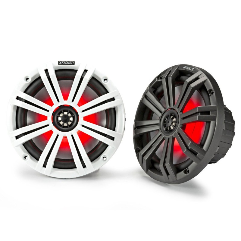 Kicker KM654L LED RGB Coaxial Marine Speakers Pair 6.5" 195W 4Ohm 90db IDKM654L