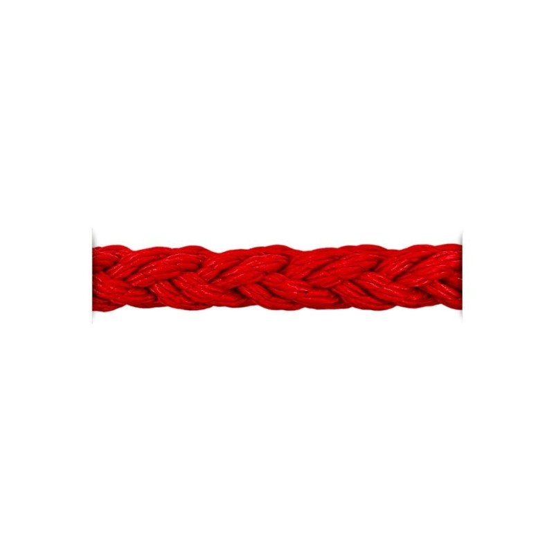 Armare Square Line 8 strand braid in Red Polyester Ø32mm 100m Roll
