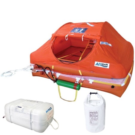 Arimar Oceanus 8-man life raft with Grab Bag Beyond 12 miles AR111008ITG