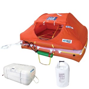 Arimar Oceanus 10-man life raft in rigid container with Grab Bag over 12 miles AR101010ITG