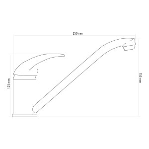 Rubinetto Singolo Classic Long Mixer per lavello canna girevole 250xh155mm MT1511001-10%