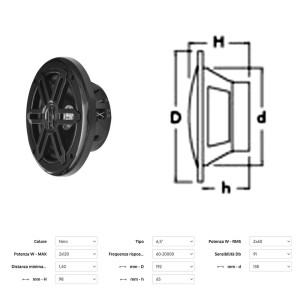 Black Couple Dual cone loudspeakers 6,5 2x120W OS2974304