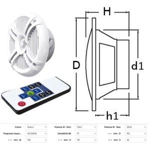 Coppia di casse bianche a due vie con LED RGB programmabili 6,25 2x50W OS2974703-18%