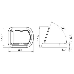 AISI 316 stainless steel retractable magnetic door stop h4-10mm OS3815580