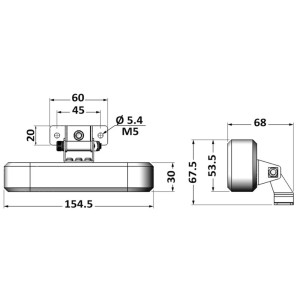 Free-standing adjustable LED light 18W 12/24V 1400lm 6000K OS1327061