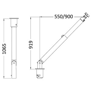 Gruetta telescopica a scomparsa Ø160/112mm Portata 180kg per paio h990mm OS4235800-18%