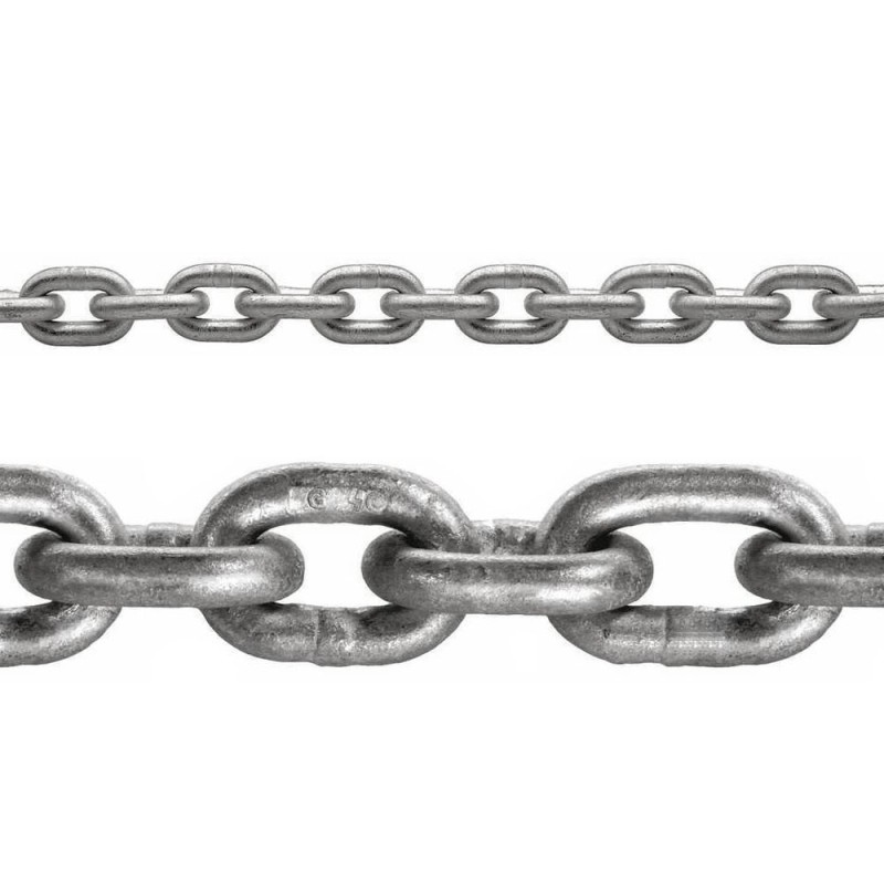 DIN766 G40 hot-dip galvanized Steel calibrated chain 12mm 100mt MT0110012100