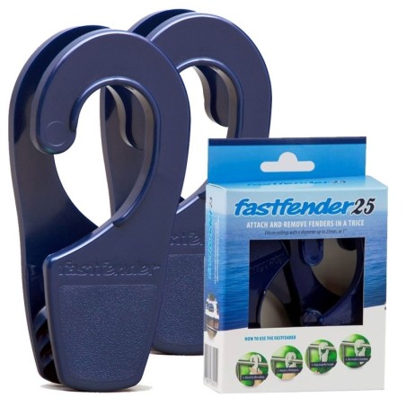 Coppia aggancia parabordi Fastfender 25 Tubo Ø25mm Cima Ø6-12mm Blu N10502805004BL-10%